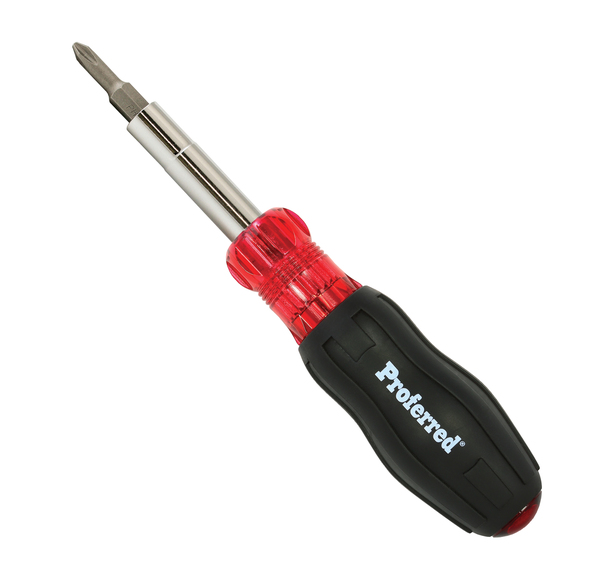 T29002 PROFERRED INTERCHANGEABLE BIT SCREWDRIVER SETS - ACETATE 9 PIECE IN 1