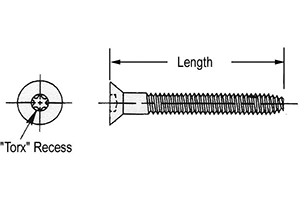 CF-188919897-01F 5/16-18X4 6LOBE TORX T40 FLAT HEAD TYPE F THREAD CUTTING SCREW PHOS OIL WAX