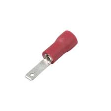 Vinyl Push-On Terminal, Male, Partially-Insulated, .250&quot;, Red, 22-18 Ga (100 MIN)
