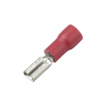 Vinyl Push-On Terminal, Female, Partially-Insulated, .250&quot;, Red, 22-18 Ga (100 MIN)