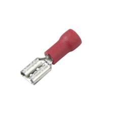 Vinyl Push-On Terminal, Female, Partially-Insulated, .187&quot;, Red, 22-18 Ga (100 MIN)