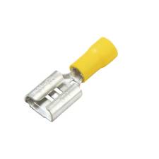Vinyl Push-On Terminal, Female, Partially-Insulated, .375&quot;, Yellow, 12-10 Ga (100 MIN)