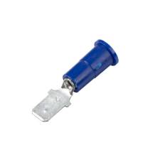 Vinyl Push-On Terminal, Funnel Entry, Male, .187&quot;, Blue, 16-14 Ga (100 MIN)