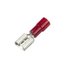 Vinyl Push-On Terminal, Funnel Entry, Female, .250&quot;, Red, 22-18 Ga (100 MIN)