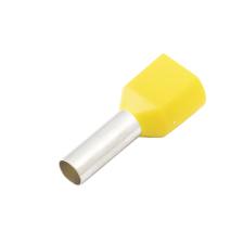 CF-7210141 Twin Insulated Wire Ferrule, Yellow, 2x10 Ga (2x6mm sq), 0.551" (14mm) Pin Length (100 MIN)