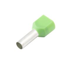 CF-7210142 Twin Insulated Wire Ferrule, Green, 2x10 Ga (2x6mm sq), 0.551" (14mm) Pin Length (100 MIN)