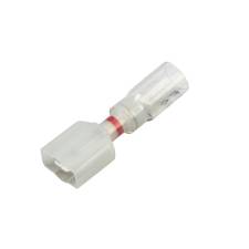 Clear-View Heat Shrink &amp; Crimp Push-On Terminal, Male, .250&quot;, Red Stripe, 22-18 Ga (10 MIN)