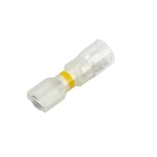 Clear-View Heat Shrink &amp; Crimp Push-On Terminal, Female, .250&quot;, Yellow Stripe, 12-10 Ga (10 MIN)