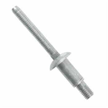 MBCP-R8-M16G, Huck, Huck Magna-Bulb Struct Rivet.250 Dia [.622-.701Gr], Dome Hd Stl/Stl, Zinc Clea