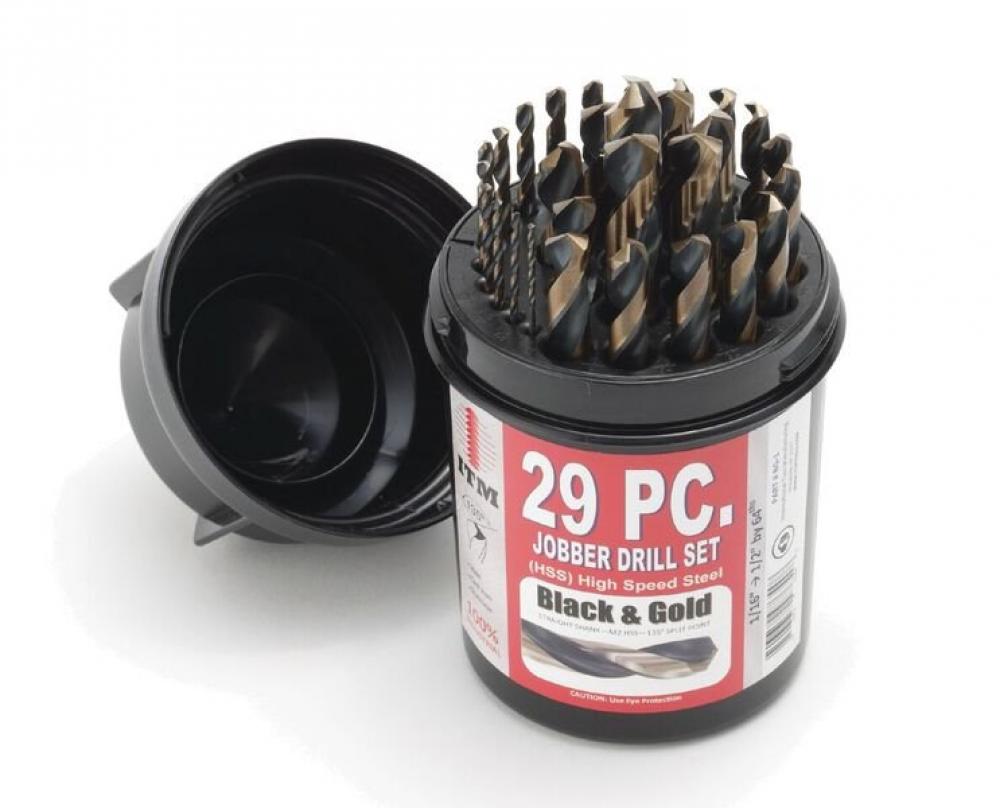 C20100 PROFERRED HSS DRILL BIT SETS (1/16 thru 1/2 x 64ths) - 29 piece M2 HSS Jobber (Bullet Case)