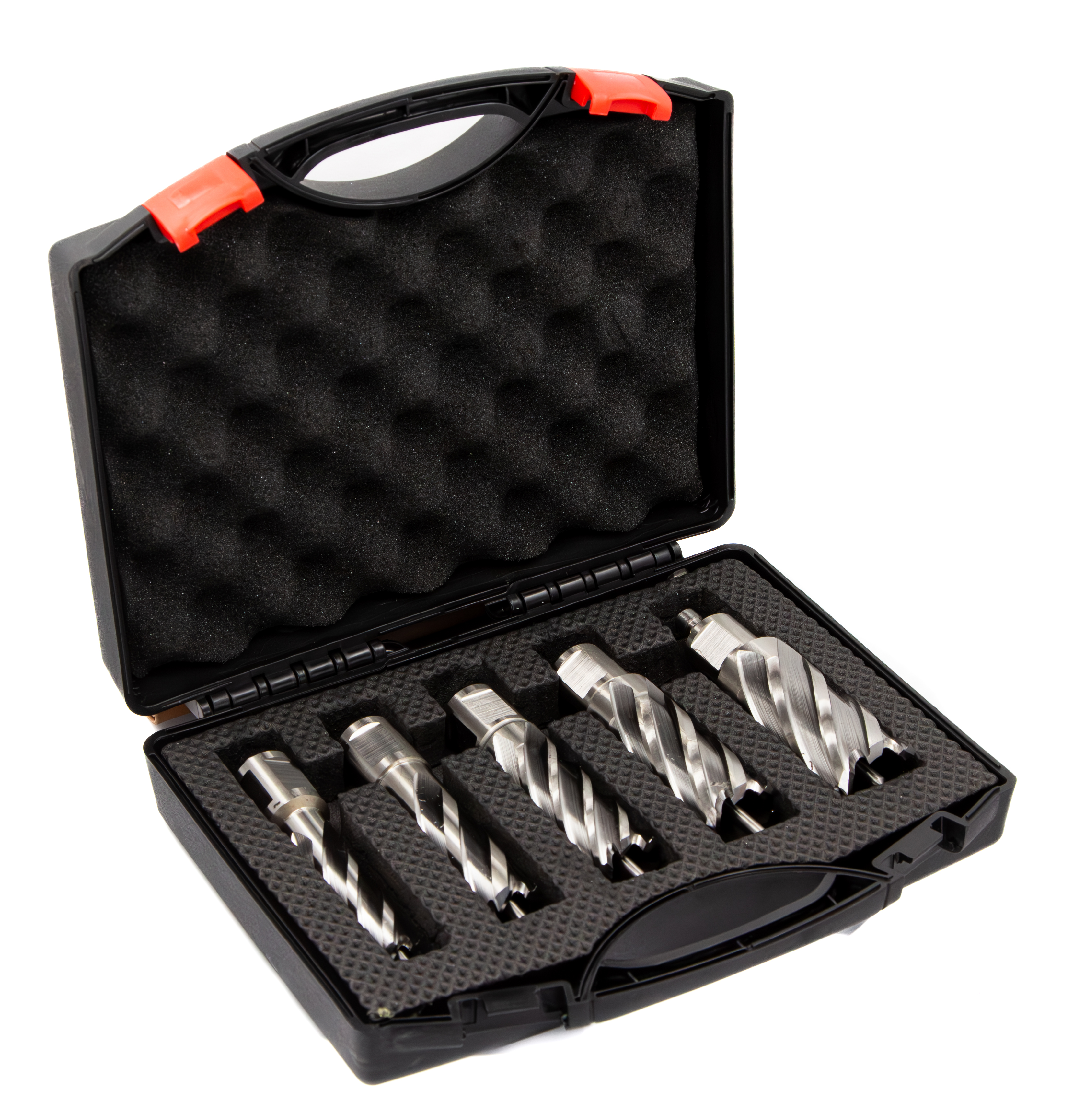 Carbide Tipped Annular Cutter Set 5 Pieces 1-3/8 Inch Depth of Cut