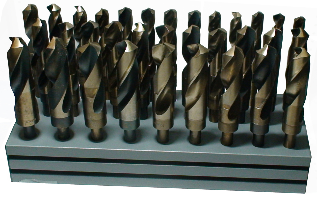 33 Piece Cobalt Drill Bit Set with Reduced 1/2&quot; Shank, 1/2&quot; - 1&quot;, DWDCO