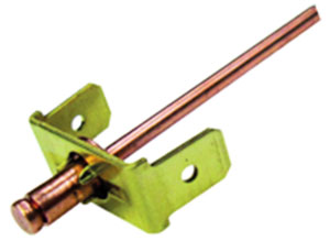 5/32&quot; X .300 (.062 GRIP) COPPER/STL, COPPER PLATED MANDREL, SPIKED TAB RIVET - 2TAB