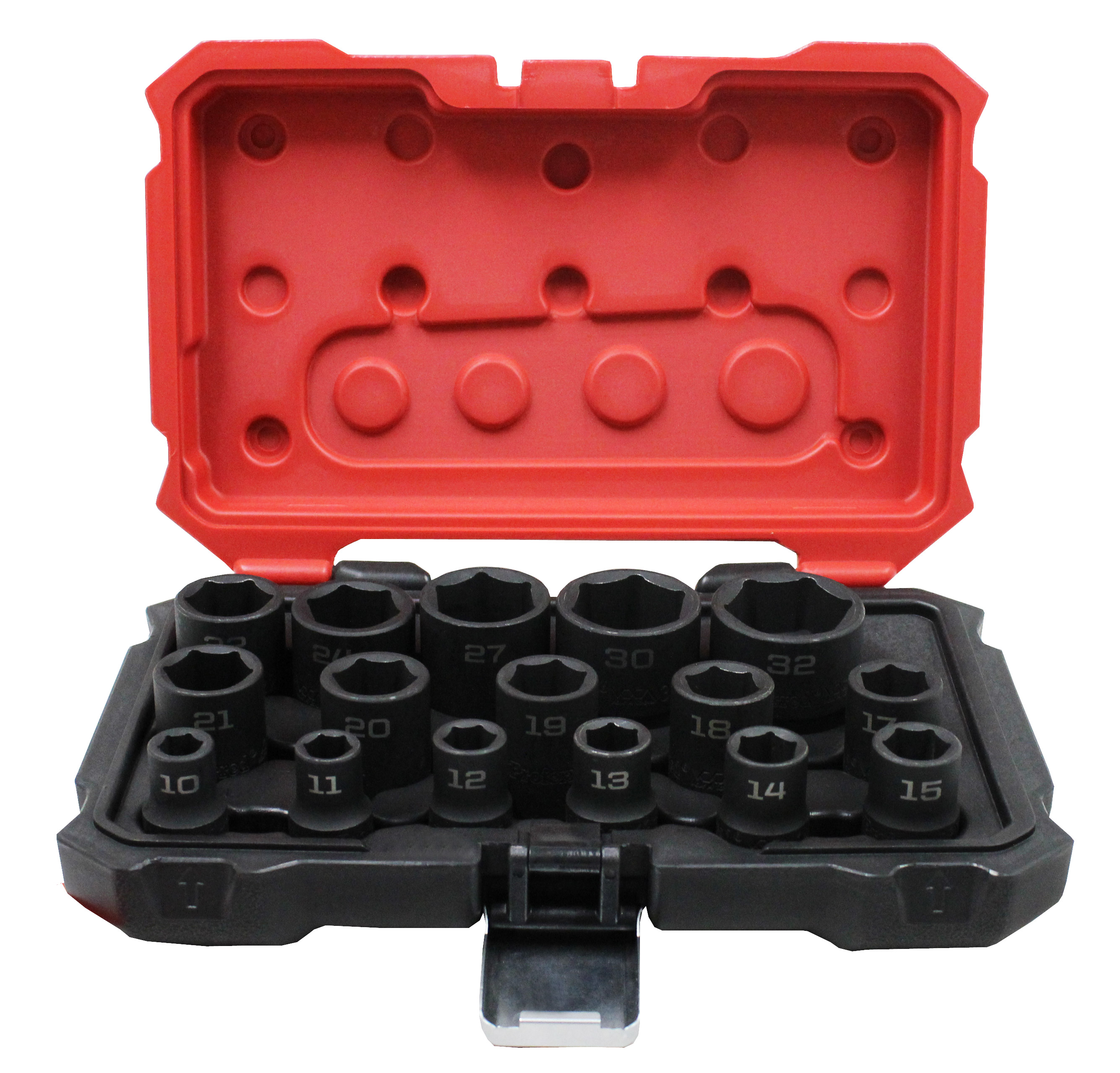 S12001 PROFERRED 1/2" DRIVE IMPACT METRIC SOCKET SET - 16 PIECE 6 POINT IMPACT Metric