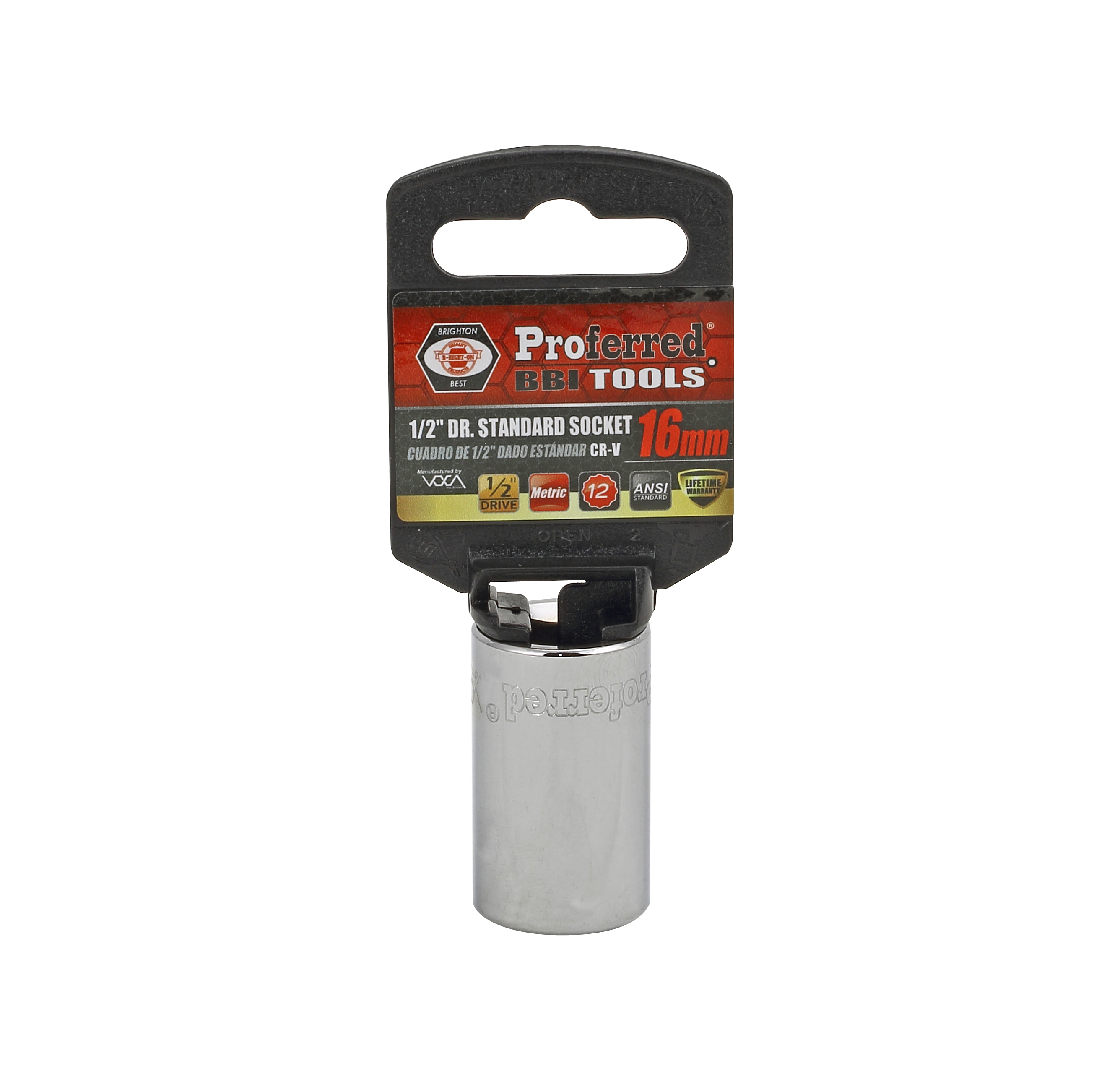 S24216 1/2" DRIVE METRIC SOCKET - 16 MM STANDARD 12 Point