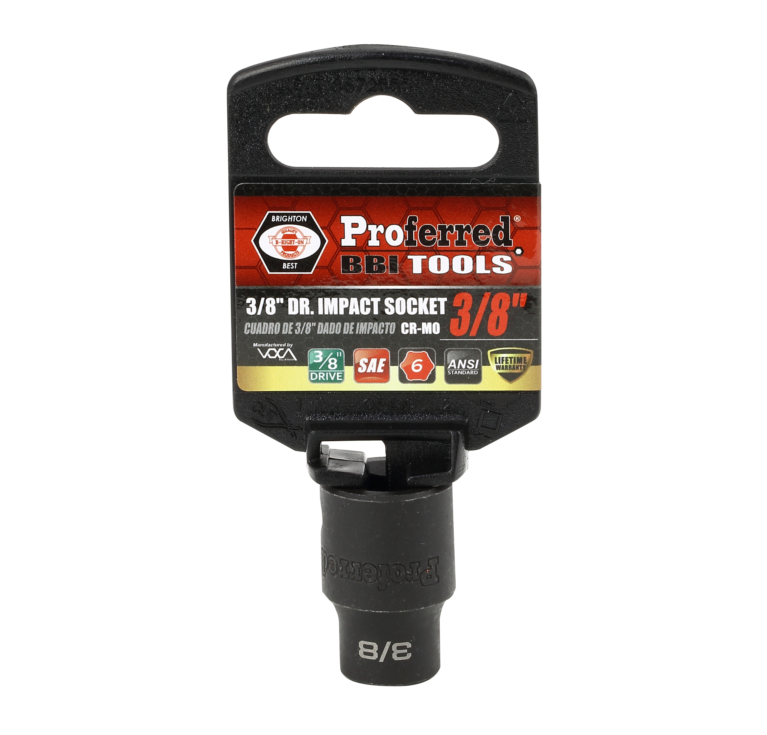 S30012 IMPACT 3/8" DRIVE SAE SOCKET - 3/8" IMPACT 6 Point