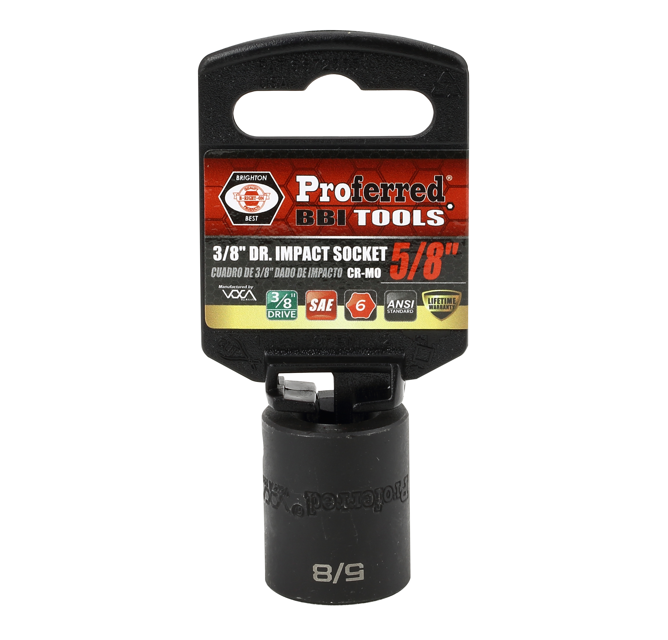 S30020 IMPACT 3/8" DRIVE SAE SOCKET - 5/8" IMPACT 6 Point