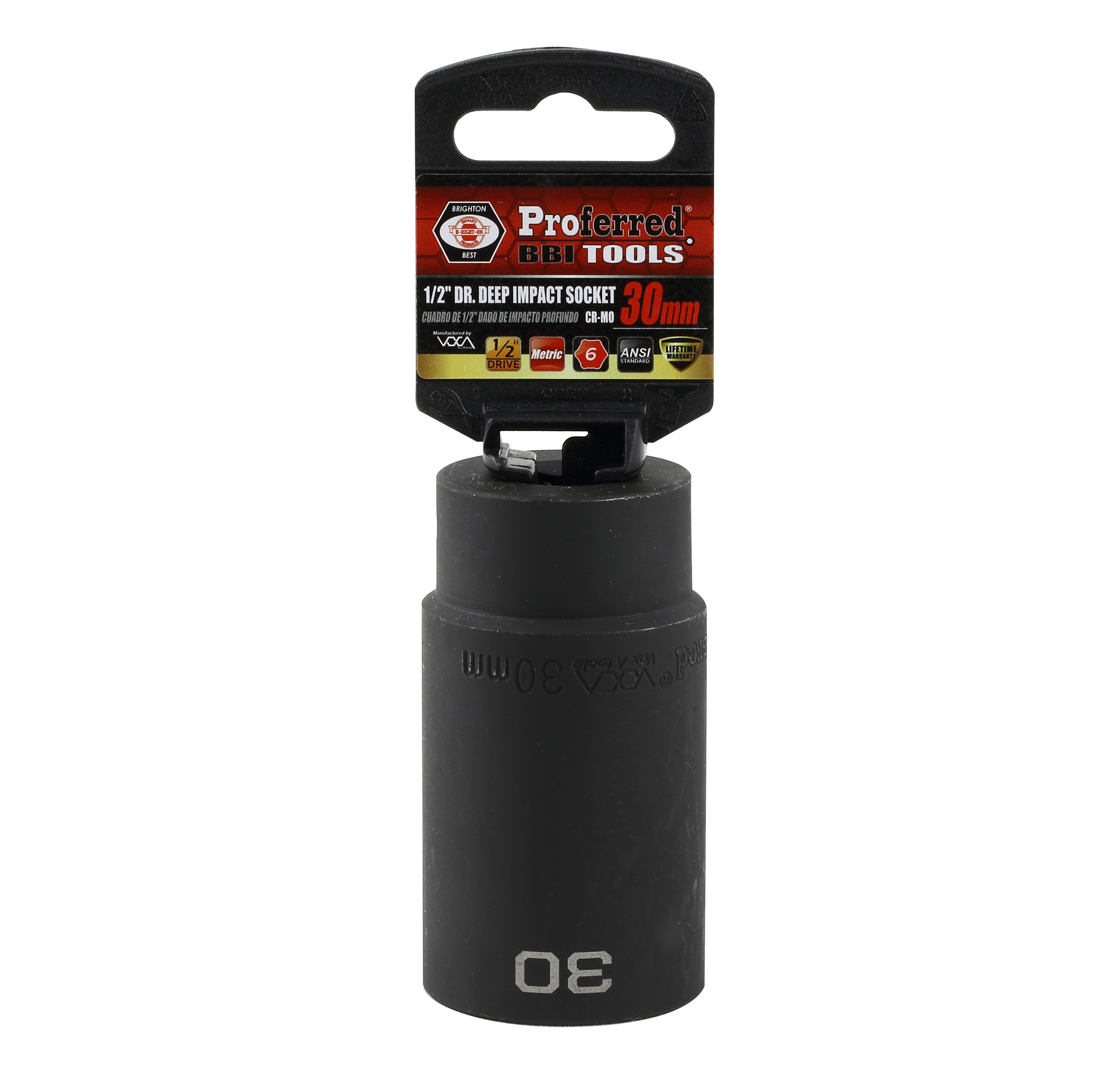 S33130 IMPACT 1/2" DRIVE METRIC SOCKET - 30 MM DEEP IMPACT 6 Point
