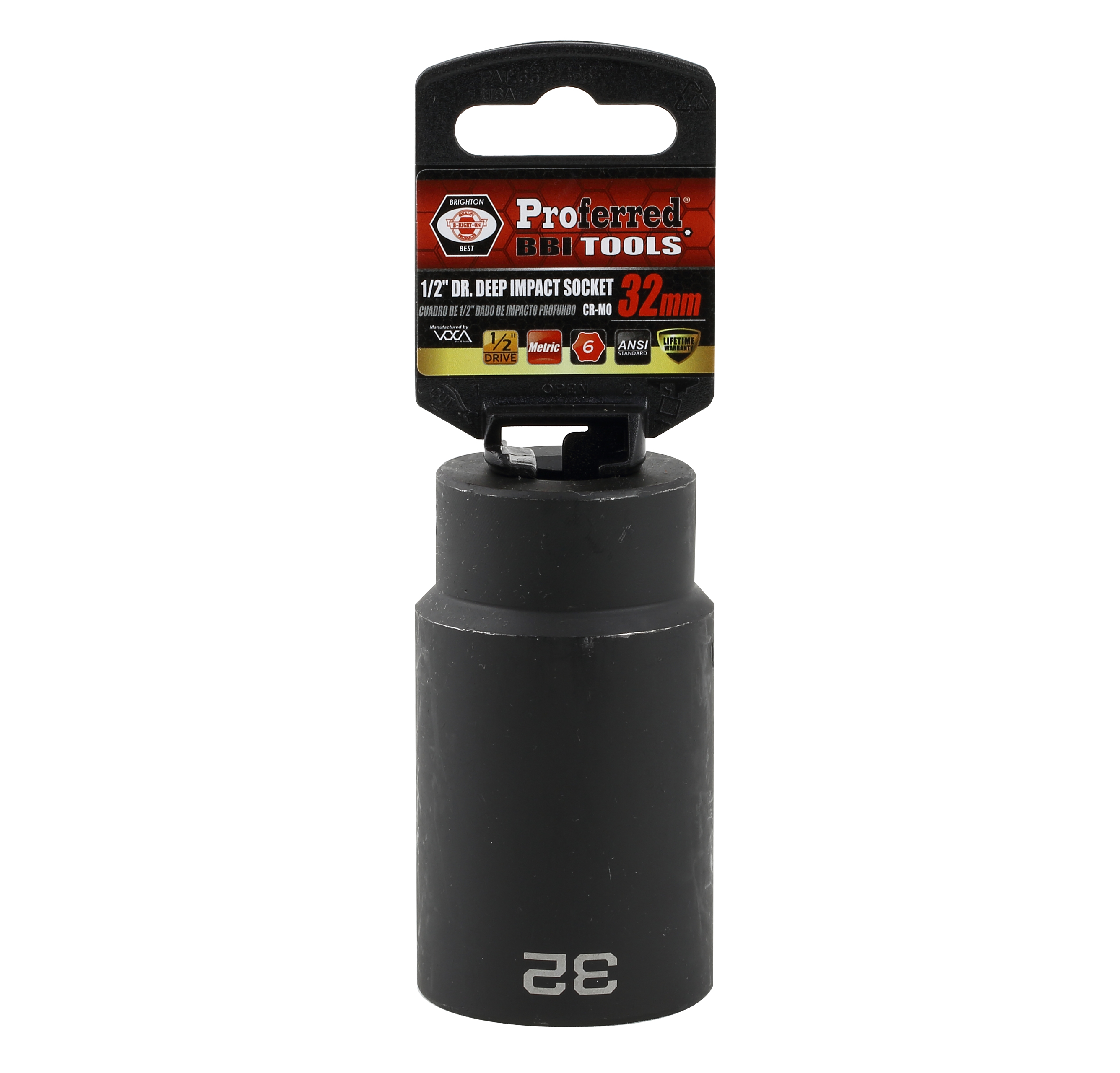 S33132 IMPACT 1/2" DRIVE METRIC SOCKET - 32 MM DEEP IMPACT 6 Point