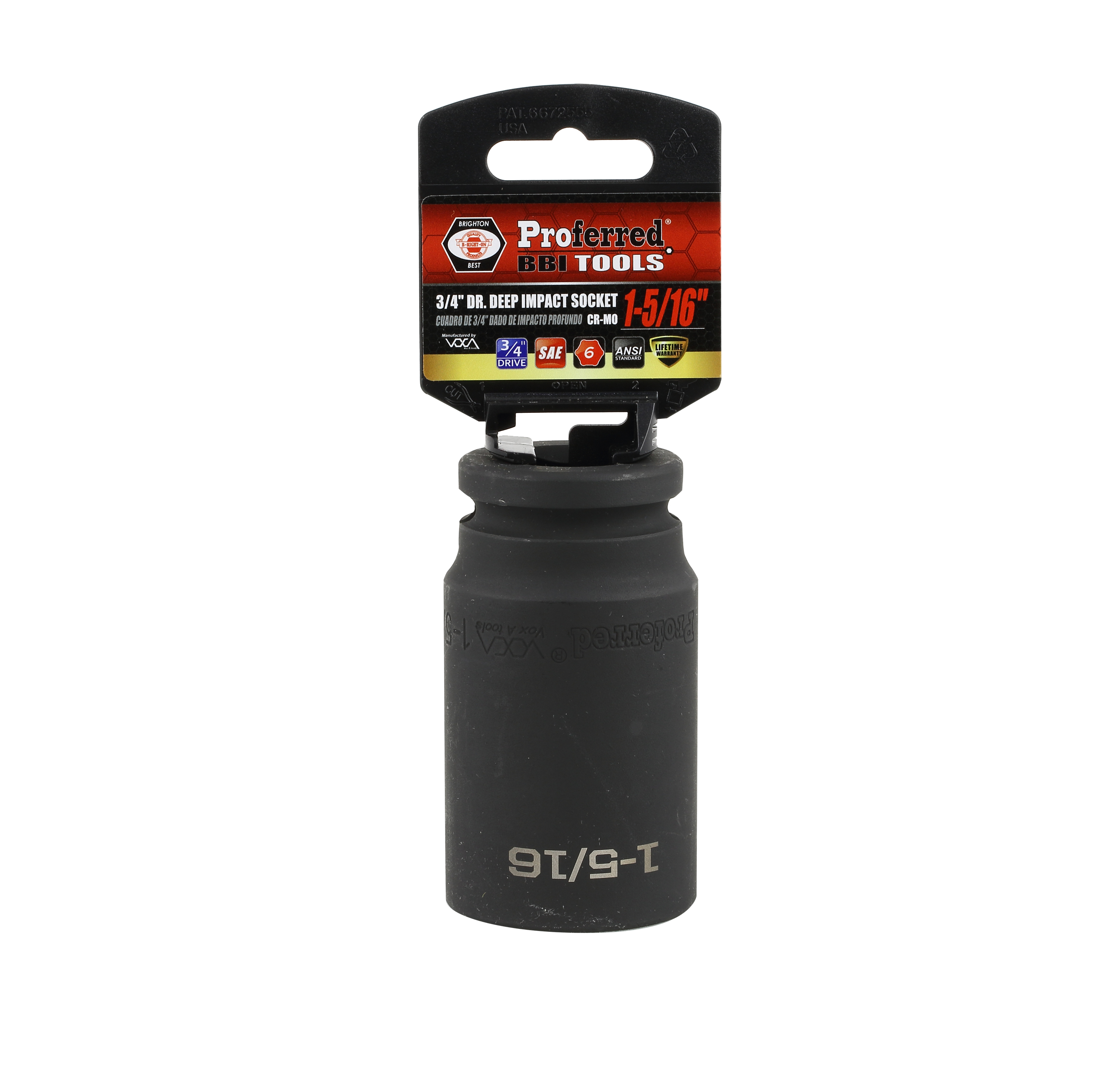 S34142 IMPACT 3/4" DRIVE SAE SOCKET - 1 5/16" DEEP IMPACT 6 Point