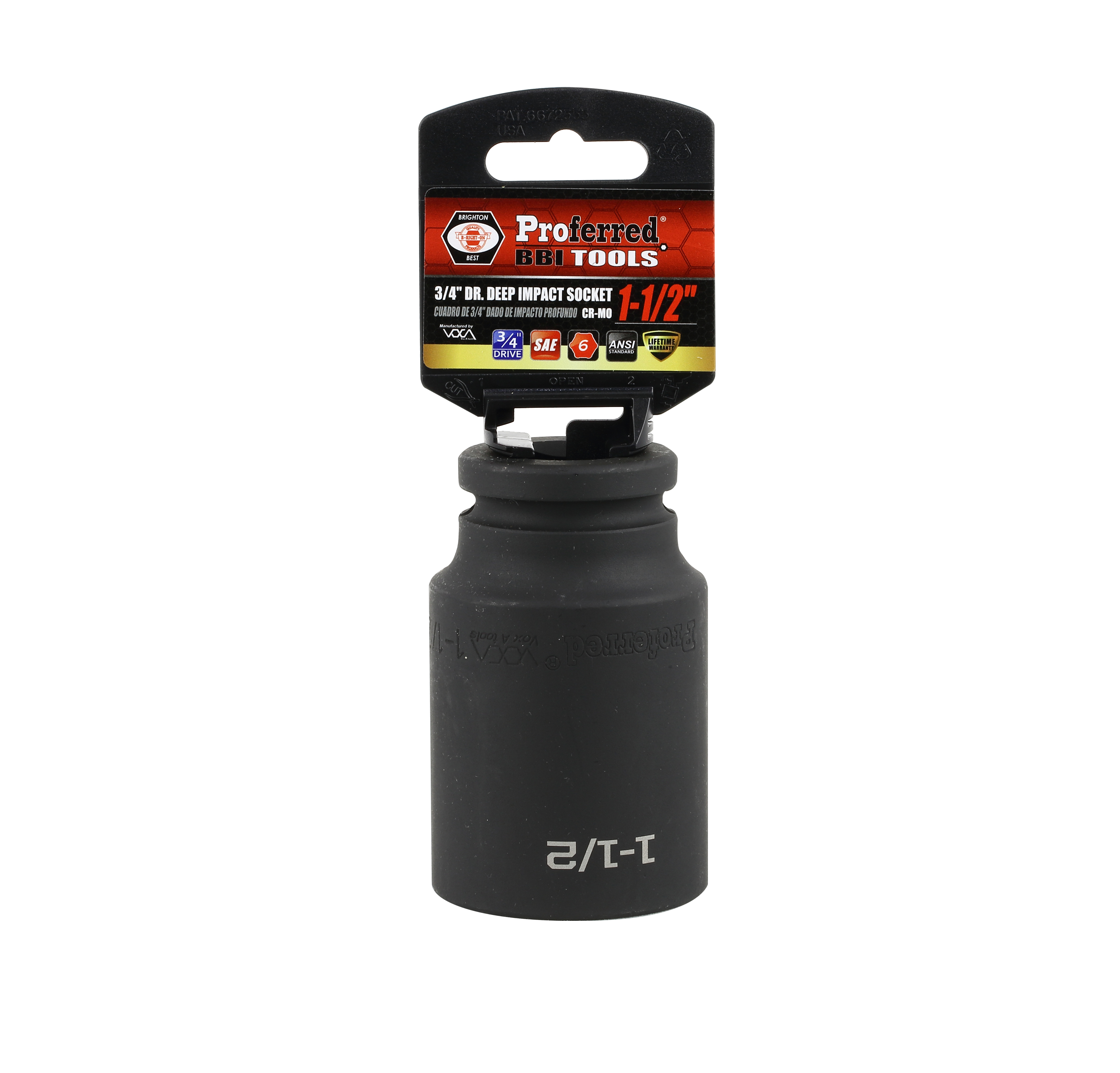 S34148 IMPACT 3/4" DRIVE SAE SOCKET - 1 1/2" DEEP IMPACT 6 Point