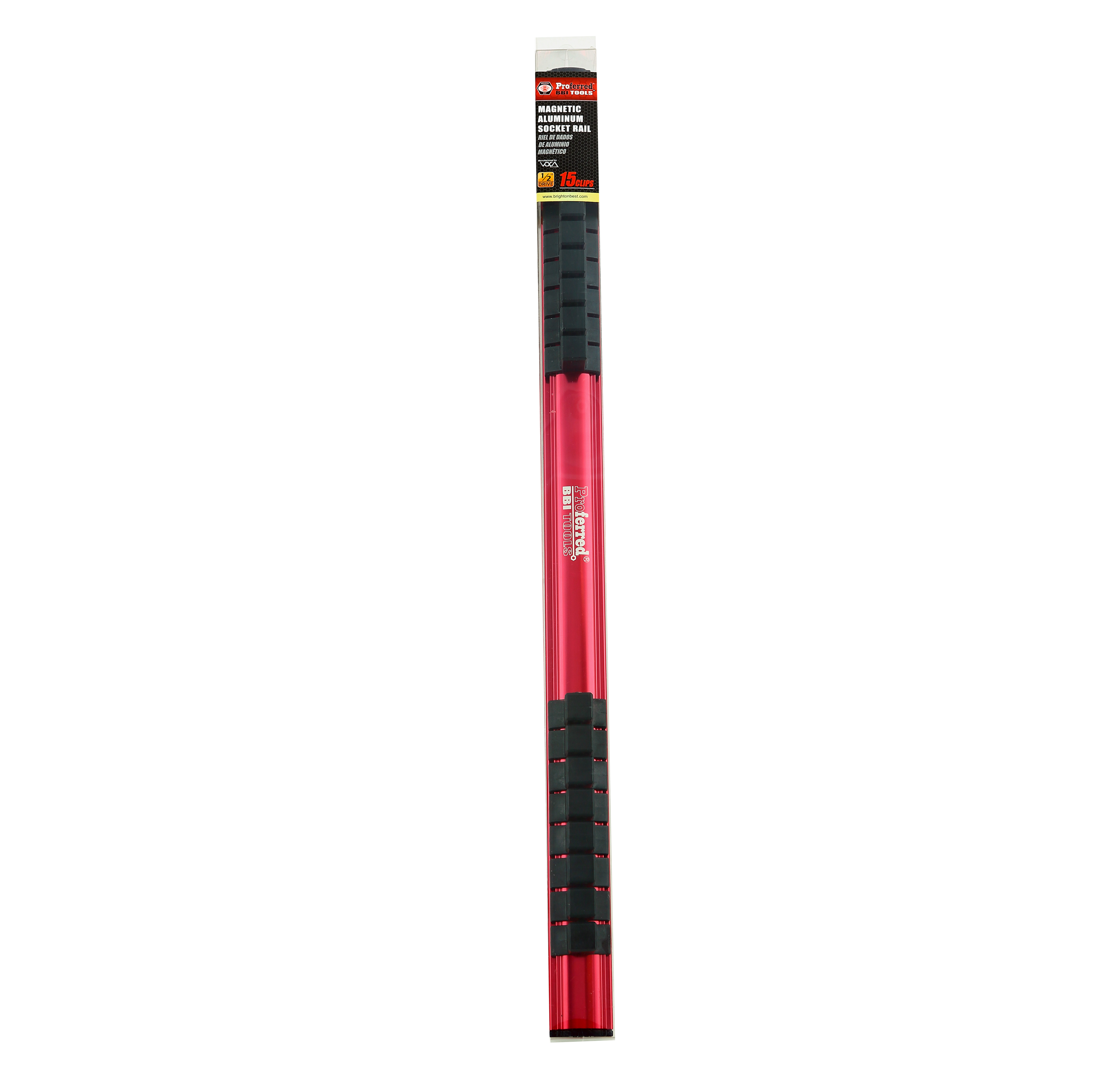 MAGNETIC ALUMINUM SOCKET RAIL - 1/2&quot; Drive 19&quot;