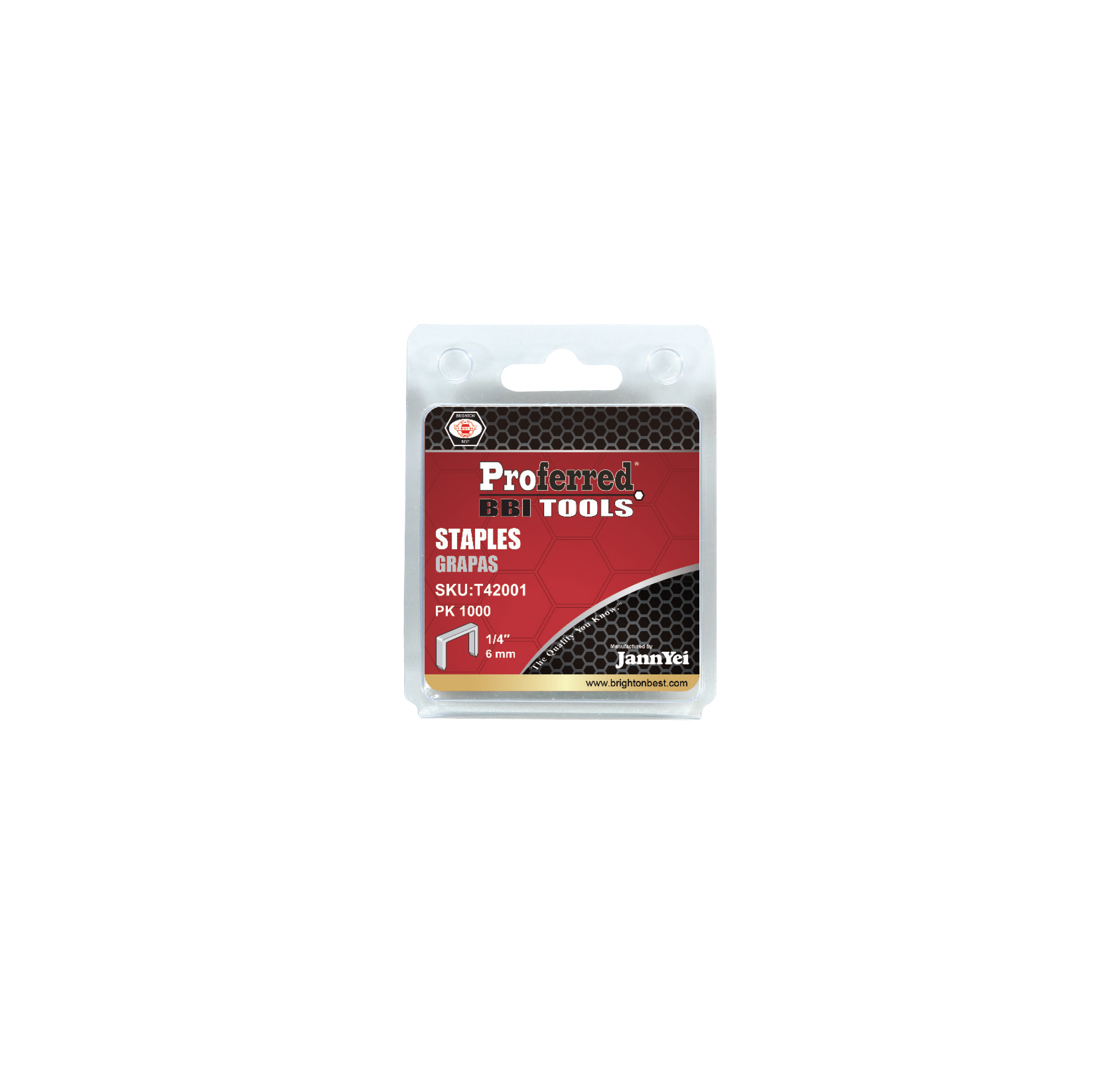 T42001 PROFERRED STAPLES (1.2MM THICK, 10.6MM WIDE) - 1/4"(6mm) Height
