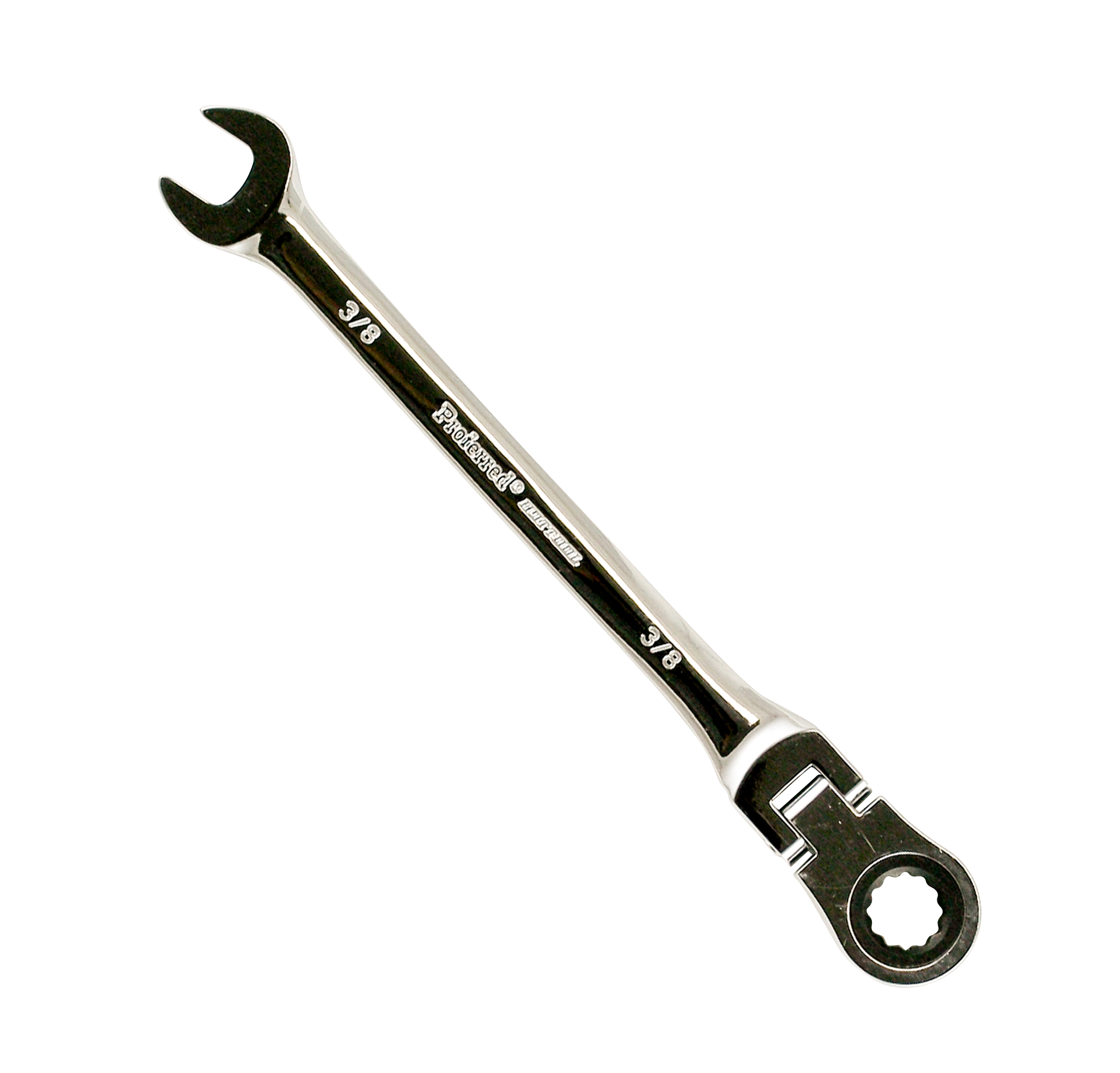T44012 PROFERRED FLEX RATCHETING COMBINATION WRENCH, CHROME FINISH - 3/8"
