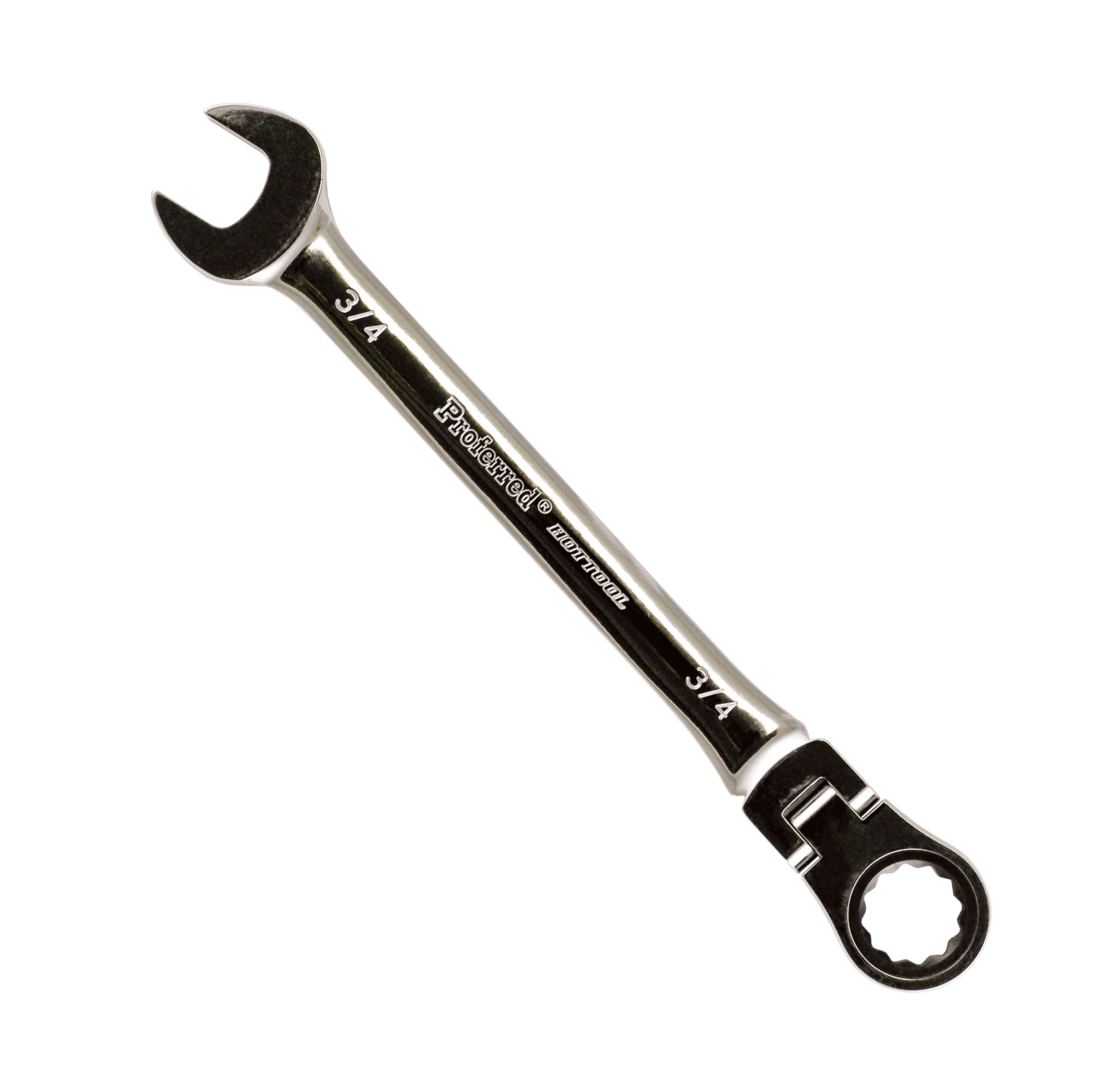 T44024 PROFERRED FLEX RATCHETING COMBINATION WRENCH, CHROME FINISH - 3/4"