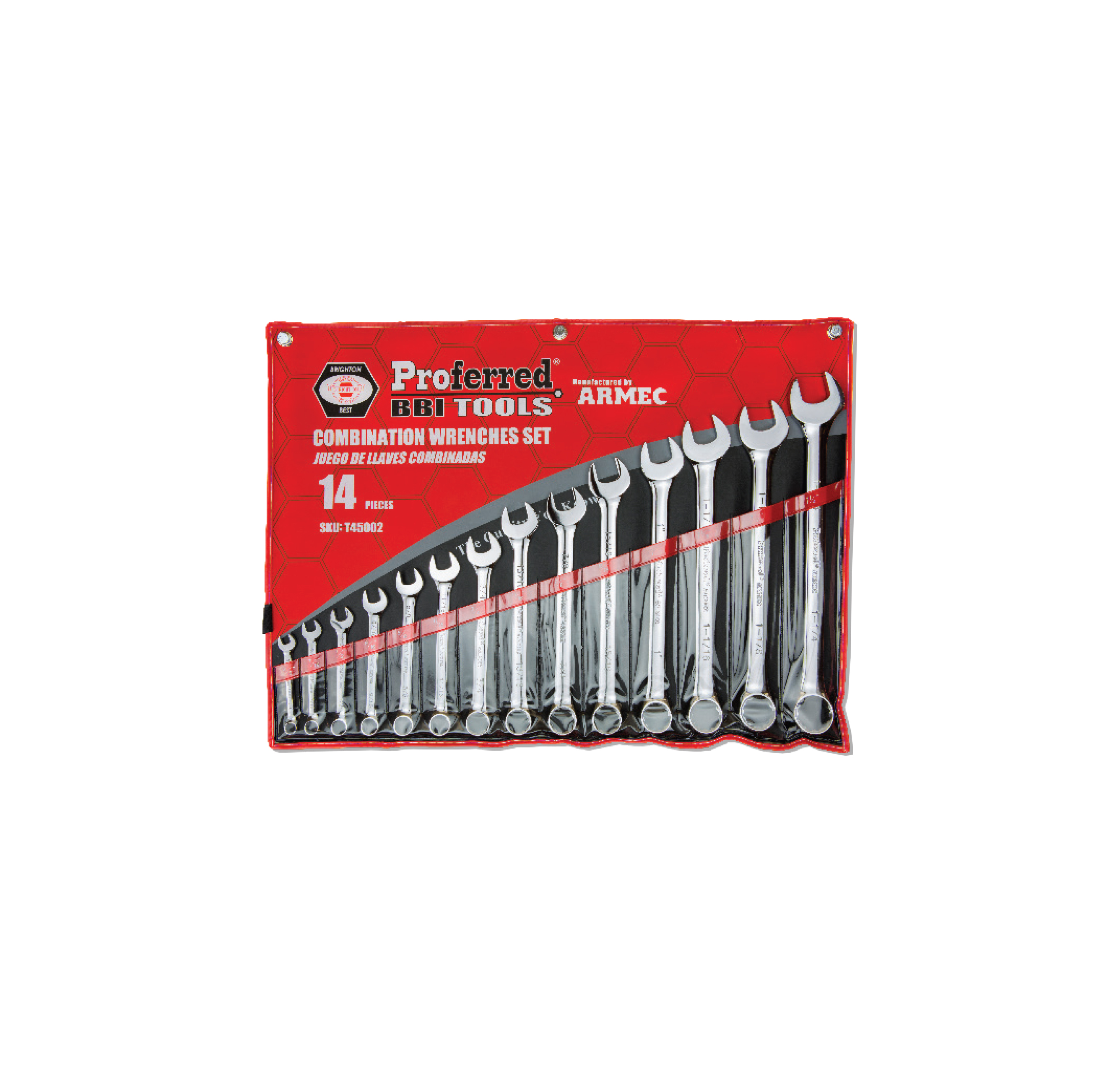T45002 PROFERRED COMBINATION WRENCH SET - 14 piece (3/8" - 1 1/4")