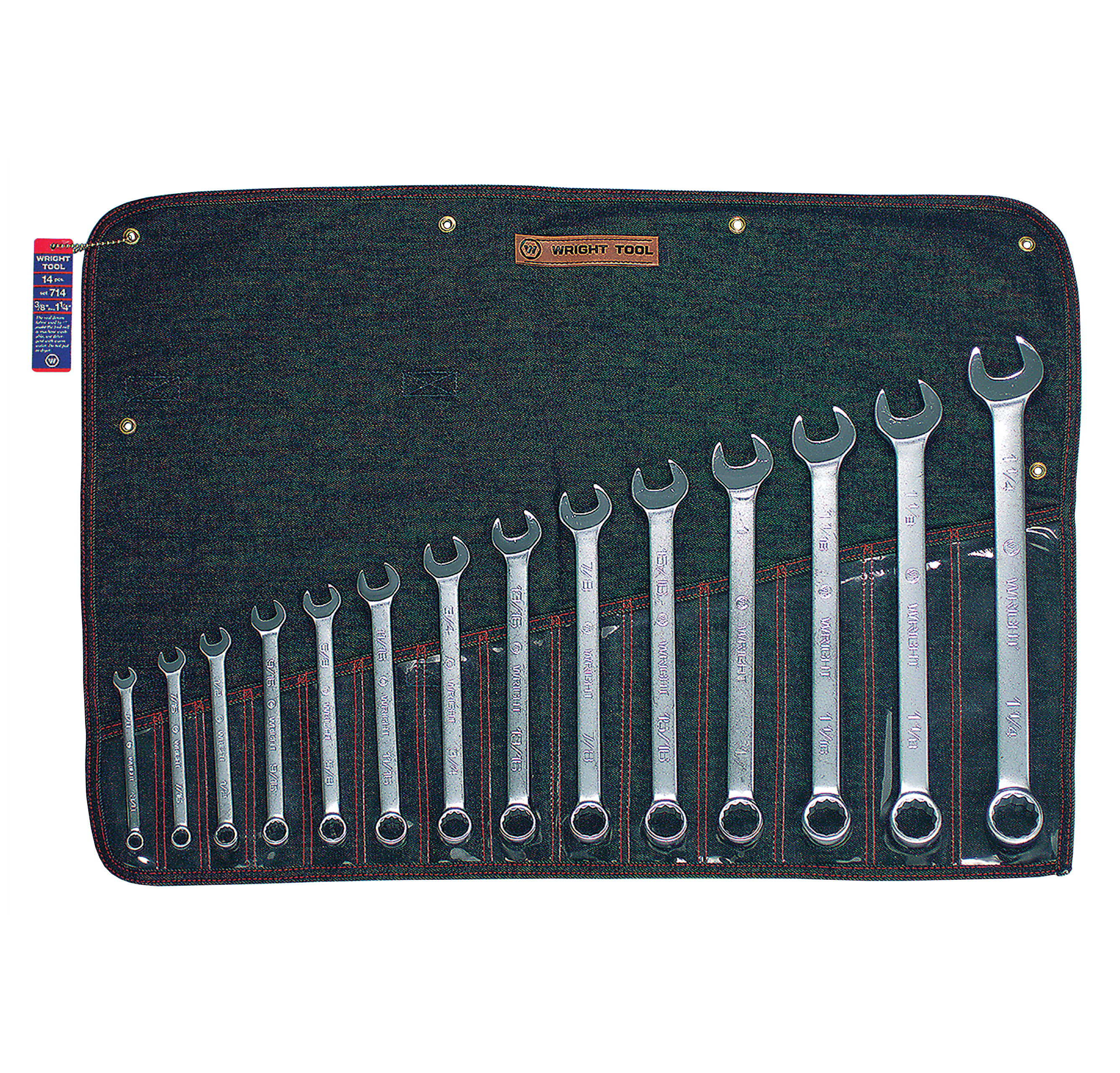 T47002 USA COMBINATION WRENCH SET - 14 Piece (3/8" - 1 1/4") 12 pt