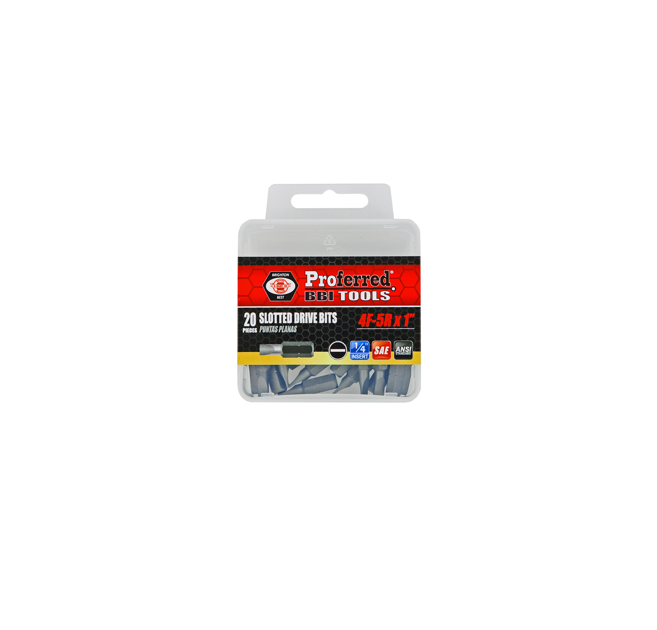 T52004 SLOTTED DRIVE BITS - 4F-5R,1",1/4" Hex Shank