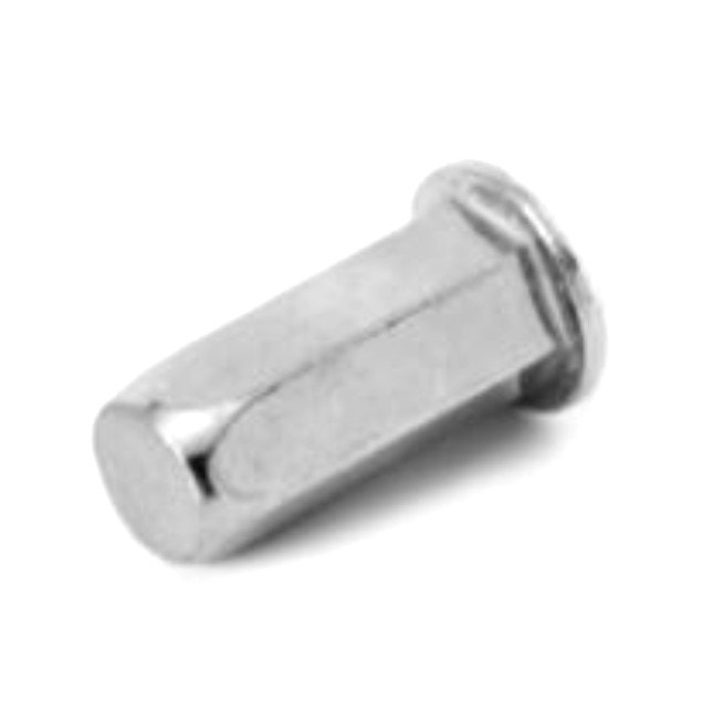 TU-SM10HSPX35ZT, Rivetnut Insert, TU-SM10HSPX35ZT (0.79-3.51mm Grip) Full-Hex Body, Large Flange H