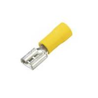 CF-493005 Vinyl Push-On Terminal, Female, Partially-Insulated, .250", Yellow, 12-10 Ga (100 MIN)