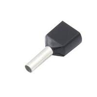 CF-7201681 Twin Insulated Wire Ferrule, Black, 2x16 Ga (2x1.5mm sq), 0.31" (8mm) Pin Length (100 MIN)