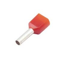 CF-7201881 Twin Insulated Wire Ferrule, Red, 2x18 Ga (2x1mm sq), 0.31" (8mm) Pin Length (100 MIN)