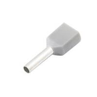 CF-7202081 Twin Insulated Wire Ferrule, Grey, 2x20 Ga (2x0.75mm sq), 0.31" (8mm) Pin Length (100 MIN)