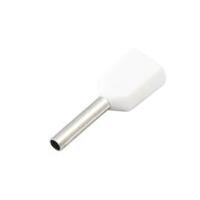 CF-7202281 Twin Insulated Wire Ferrule, White, 2x22 Ga (2x0.5mm sq), 0.31" (8mm) Pin Length (100 MIN)