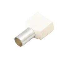 CF-7206142 Twin Insulated Wire Ferrule, Ivory, 2x6 Ga (2x16mm sq), 0.551" (14mm) Pin Length (100 MIN)