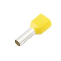 CF-7210141 Twin Insulated Wire Ferrule, Yellow, 2x10 Ga (2x6mm sq), 0.551" (14mm) Pin Length (100 MIN)