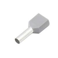 CF-7212121 Twin Insulated Wire Ferrule, Grey, 2x12 Ga (2x4mm sq), 0.47" (12mm) Pin Length (100 MIN)