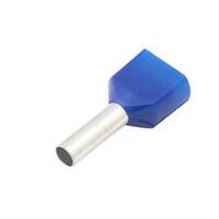 CF-7214101 Twin Insulated Wire Ferrule, Blue, 2x14 Ga (2x2.5mm sq), 0.39" (10mm) Pin Length (100 MIN)