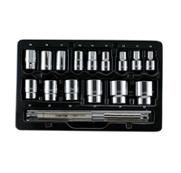 S09201 PROFERRED 1/2" DRIVE STANDARD METRIC SOCKET SET - 15 PIECE 12 POINT STANDARD Metric