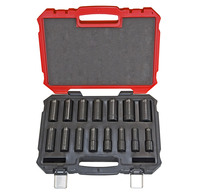 S12101 PROFERRED 1/2" DRIVE IMPACT METRIC SOCKET SET - 15 PIECE 6 POINT DEEP IMPACT Metric